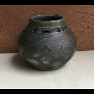 Jeremy Diller 🌈 Raku Spirit Bear Pot - Southwest